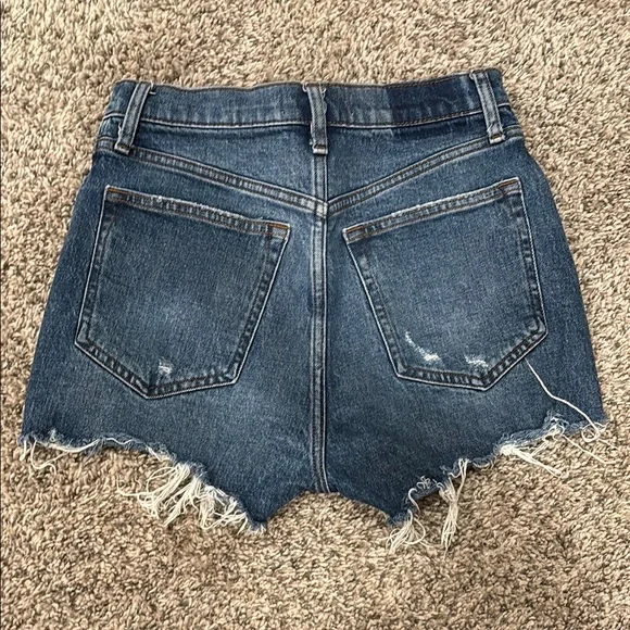 Abercrombie & Fitch Blue Jean Shorts Distressed Style - Picture 3 of 5
